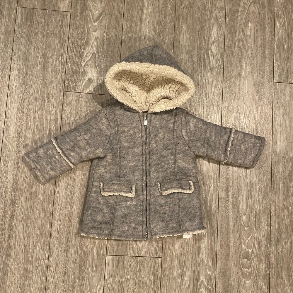 Zara wool/Sherpa Pea coat